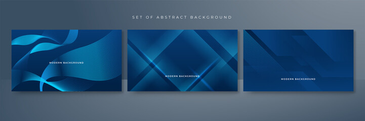 Set of abstract blue background. Modern simple blue abstract background presentation design for corporate business and institution.