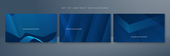 Set of abstract blue background. Modern simple blue abstract background presentation design for corporate business and institution.