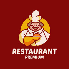 simple chef restaurant mascot logo design