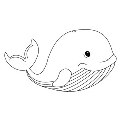 vector illustration of cute cartoon whale