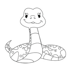 cartoon cute viper animal character vector illustration design