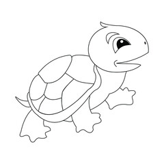 turtle coloring a book illustration