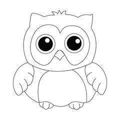funny owl coloring book for your design. vector illustration