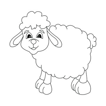 sheep with white background, vector illustration