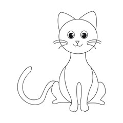 cute cat with black eyes. vector illustration