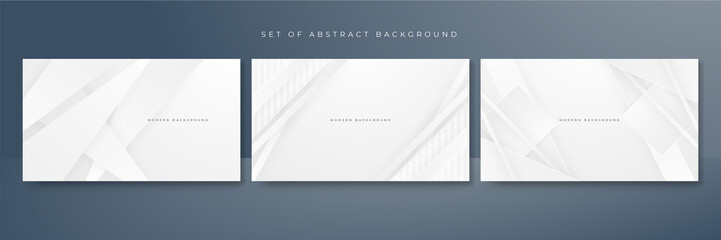 Fototapeta premium Set of white abstract background