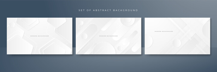 Set of white abstract background