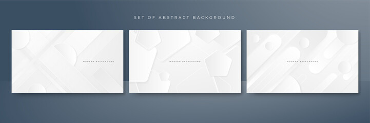 Fototapeta premium Set of white abstract background