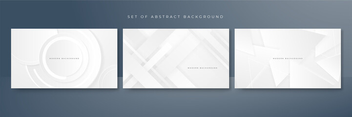 Set of white abstract background