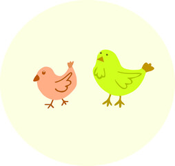 Cute cartoon chicken vector illustration.