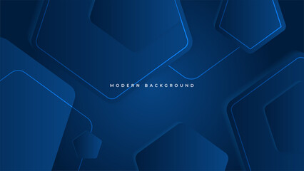 blue geometric shapes abstract modern technology background design. Vector abstract graphic presentation design banner pattern background web template.