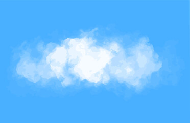 Realistic vector Cloud isolated on blue sky background, banner	