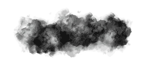 Vector Cloud of black smoke illustration isolated on white background	
