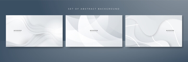 Set of white abstract background