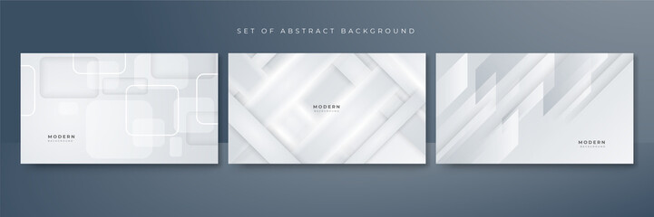 Fototapeta premium Set of white abstract background