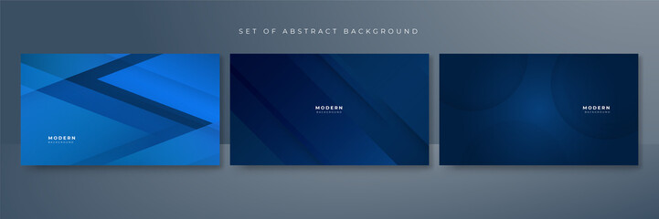 Set of blue abstract background for business presentation template design