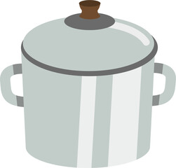 Shiny Cooking Pot Cartoon Vector Illustration