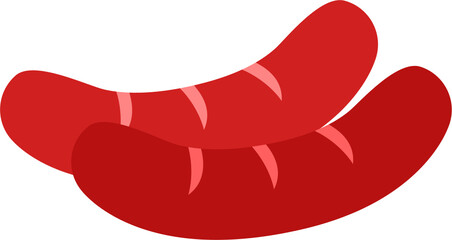 Pair of Sausages Cartoon Vector Illustration