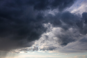 Fototapeta na wymiar Stormy cloudy sky background for sky replacement