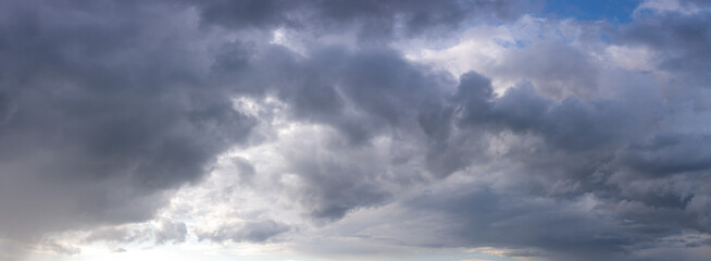 Naklejka na ściany i meble Stormy cloudy sky panorama background for sky replacement 