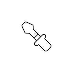 Setting or engineering concept. Vector sign drawn with thin line. Editable stroke. Perfect for web sites, stores, shops. Vector line icon of screwdriver