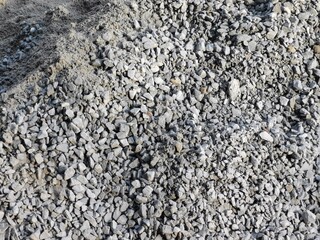Close up image small  pebble stones at construction site.