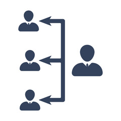 Boss Hierarchy - Carbon Icons. A professional, pixel-aligned icon designed on a 32x32 pixel grid and redesigned on a 16x16 pixel grid for very small sizes.
