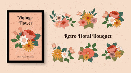Beautiful romantic vintage floral bouquet collections