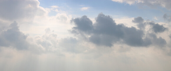 Fototapeta na wymiar Blue sky with white storm laden clouds sky replacement