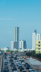 modern city skyline traffic buildings new miami urban life 