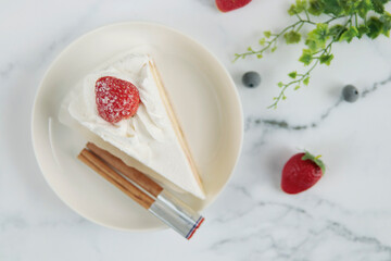 Christmas and birthday shortcakes on the table