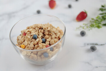 Breakfast cereal on the table