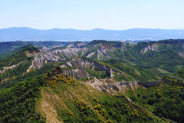 Naklejka premium valley of the badlands (calanchi) civita di Bagnoregio Viterbo Italy