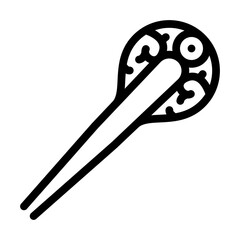 metallic hair pin line icon vector. metallic hair pin sign. isolated contour symbol black illustration