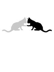 2 süße Katzen Silhouette 