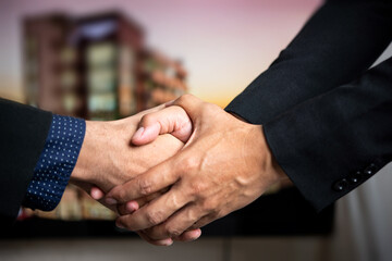 Partnership Business handshake trust Deal Success, Business owners shake hands to agree to work.Partners hold hands to accept work.Businessman agree concept