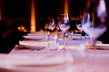 empty glass water on the table
