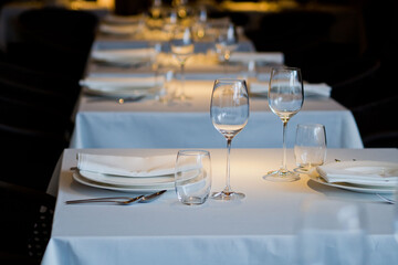 empty glass water on the table
