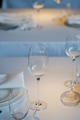 empty glass water on the table
