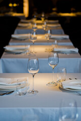 empty glass water on the table
