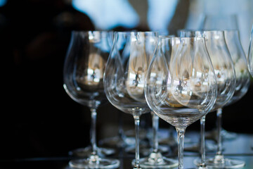 empty glass water on the table
