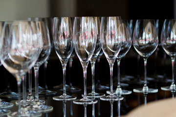 empty glass water on the table
