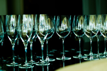 empty glass water on the table
