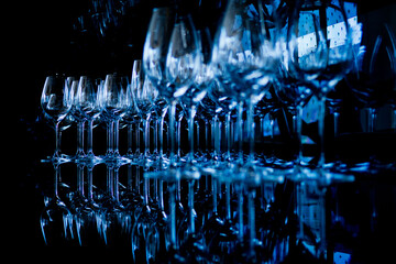 empty glass water on the table
