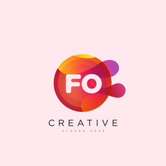 Initial letter FO 3D logo template colorful circle sphere design for business and company identity © WILLY