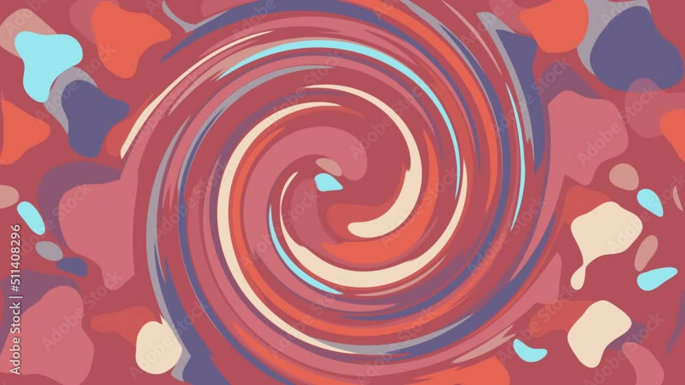 Poster abstract pastel pop color psychedelic disco swirl seamless loop motion background. 4k 3d gradient vi