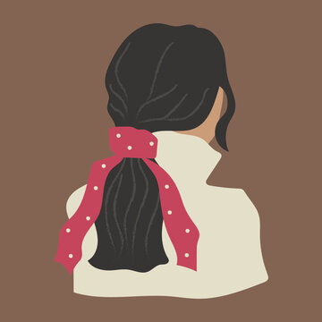 illustration of a girl with scrunchy