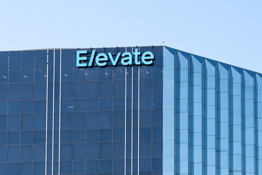 Addison, TX, USA - March 19, 2022: Elevate office building at Spectrum Center in Addison, TX, USA. Elevate a tech-enabled provider of innovative and responsible online credit solutions. 
