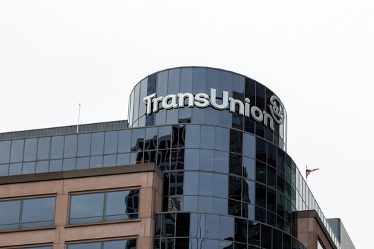 Chicago, Illinois, USA - March 29, 2022: TransUnion headquarters in Chicago, Illinois, USA. TransUnion is an American consumer credit reporting agency.

