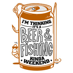 Fishing & Beer quote shirt design vector print templates Premium Vector